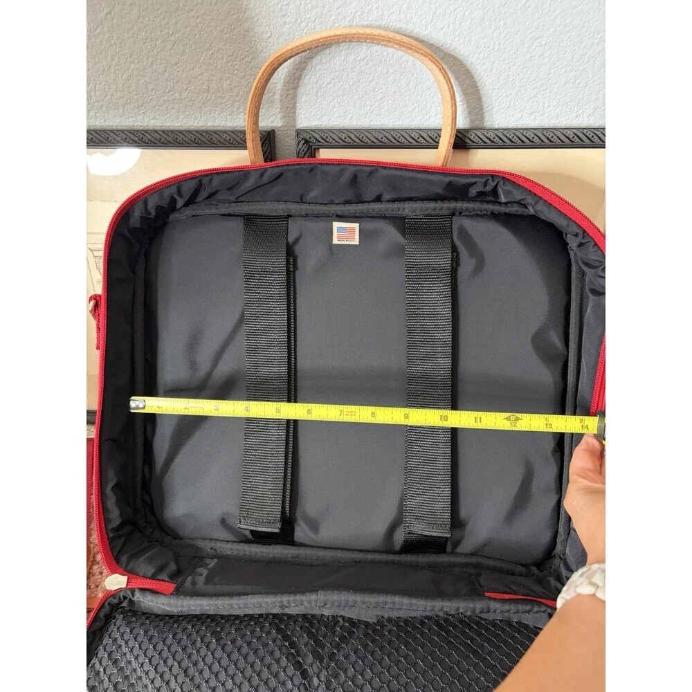 RARE Jon Hart Red Coachman Laptop Work Bag W/Strap and Key Fob Included CLEAN!